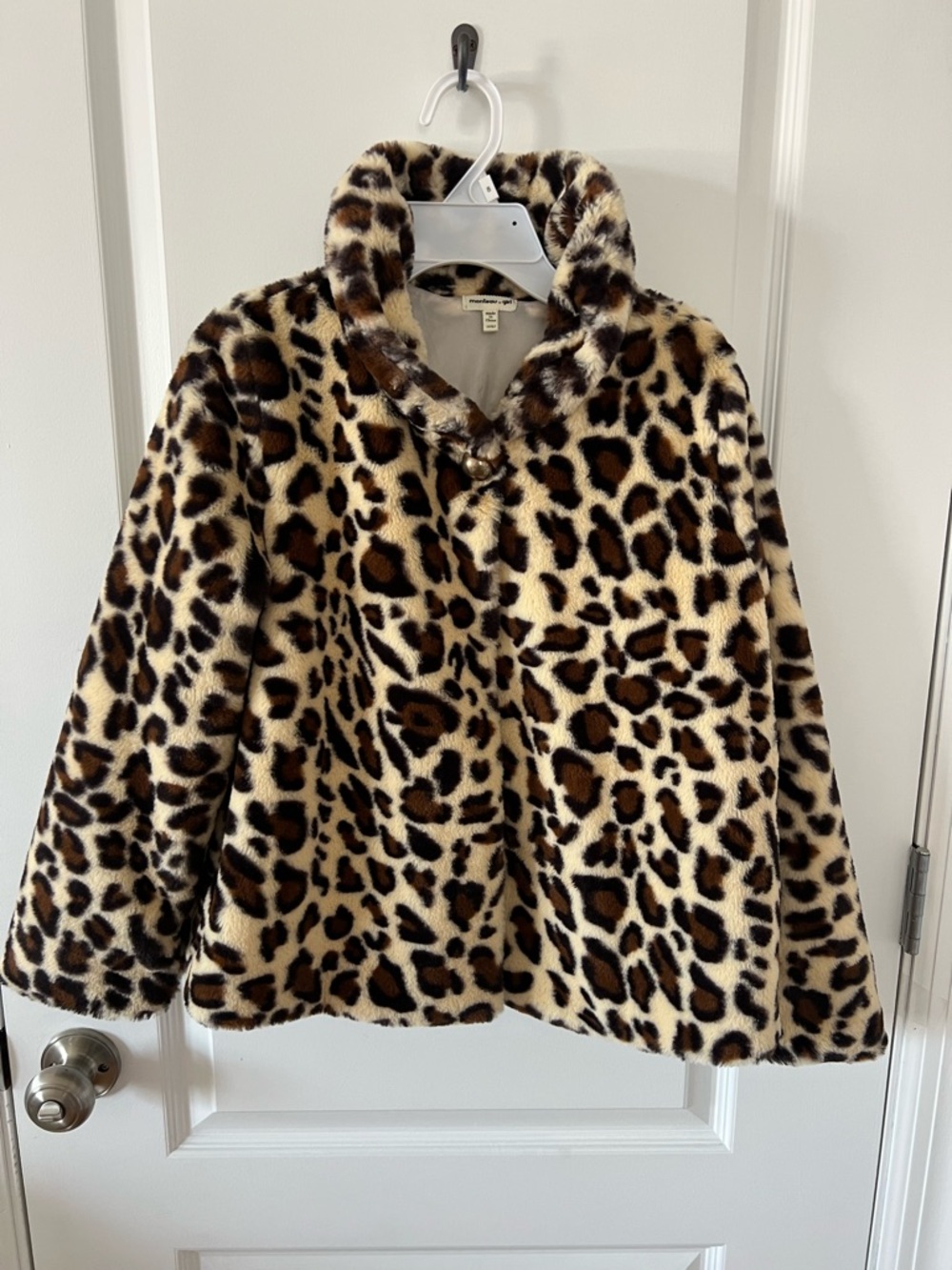 Kids Monteau Faux Fur Coat in Brown and Black Leopard